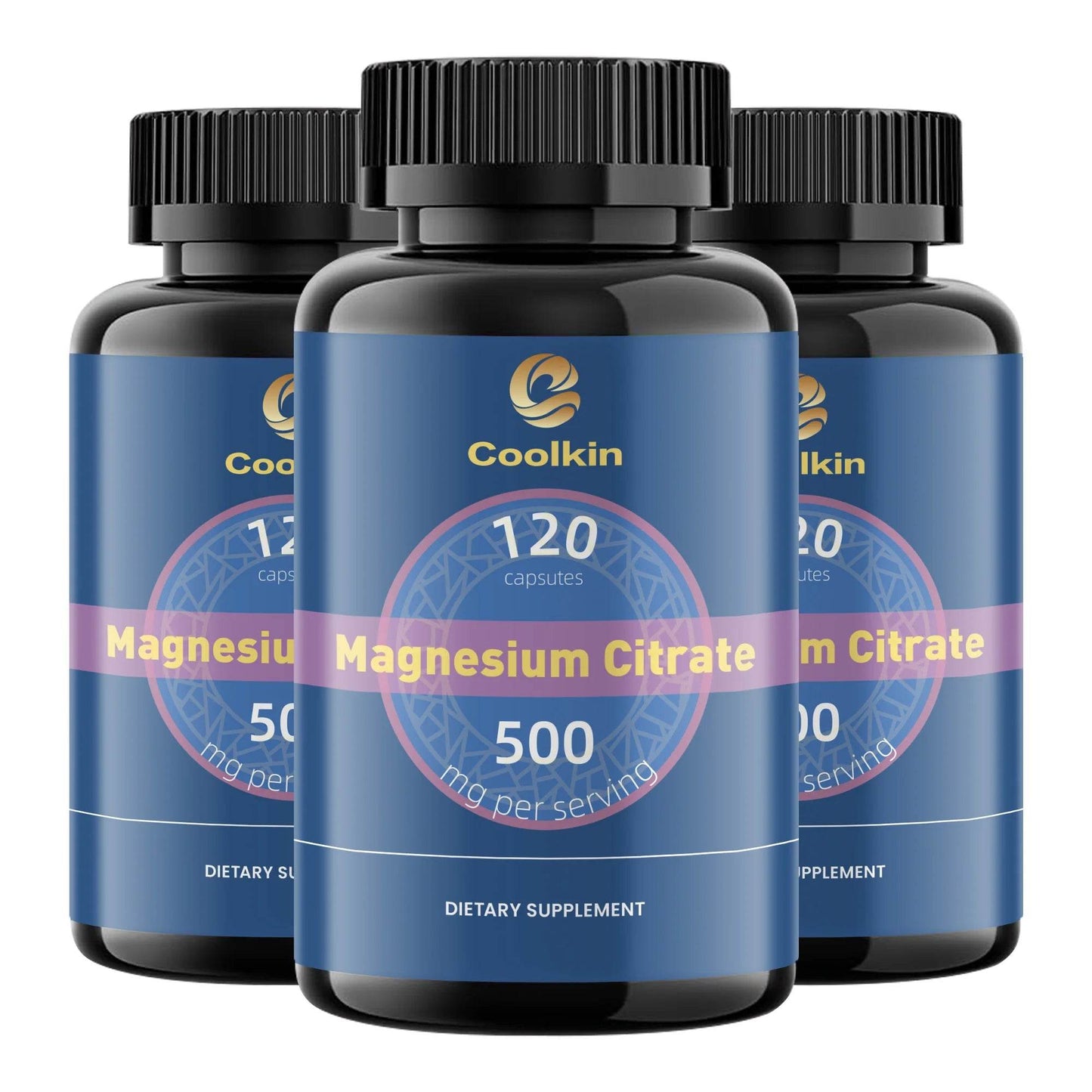 Magnesium Citrate Capsules - Muscle, Bone, Heart, Nervous System Support, Improve Sleep - 120 Capsules Three - Best choice United States