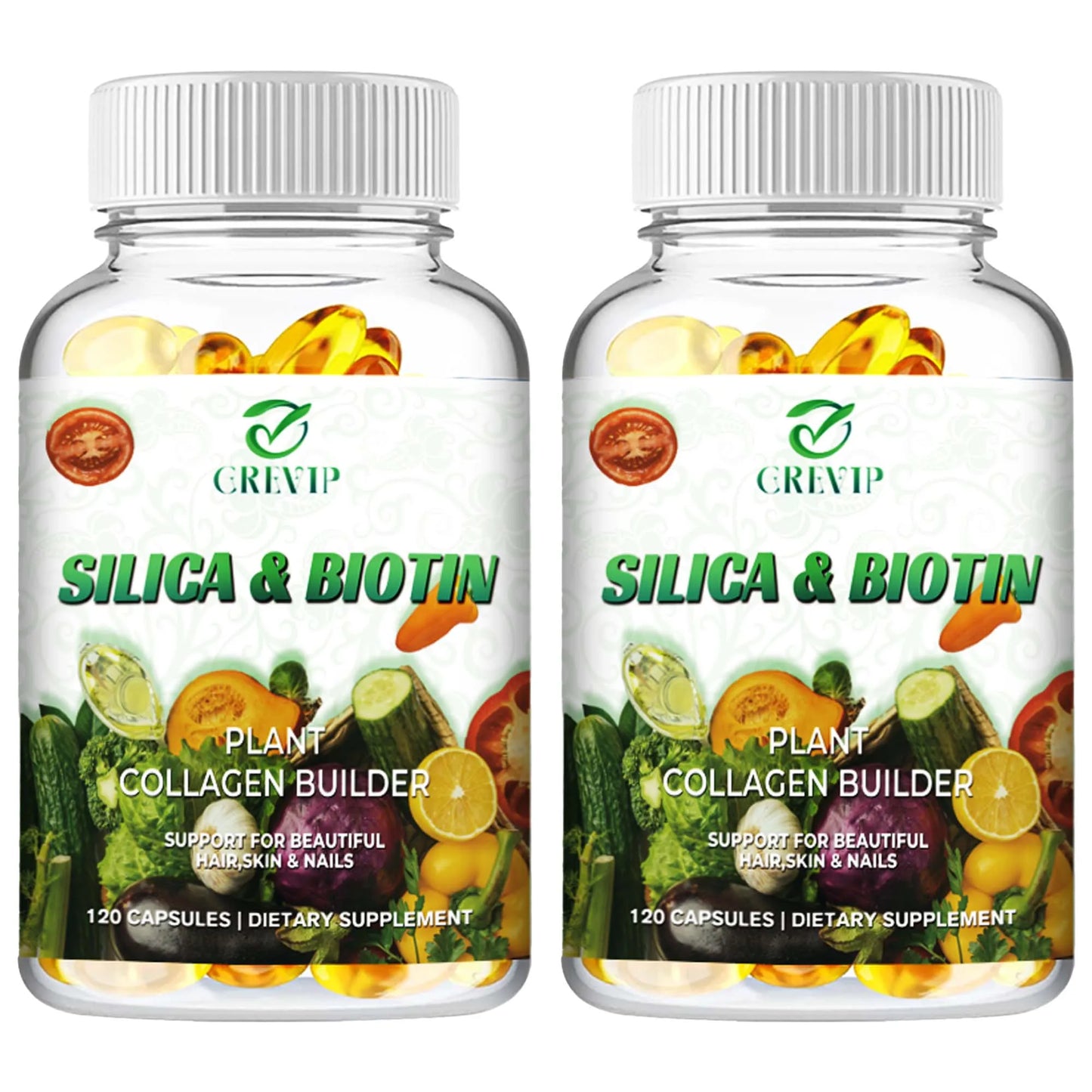 Vegan Collagen Supplement - Biotin - Hair, Skin, Nails and Joint Support - 120 Capsules Two - More favorable United States