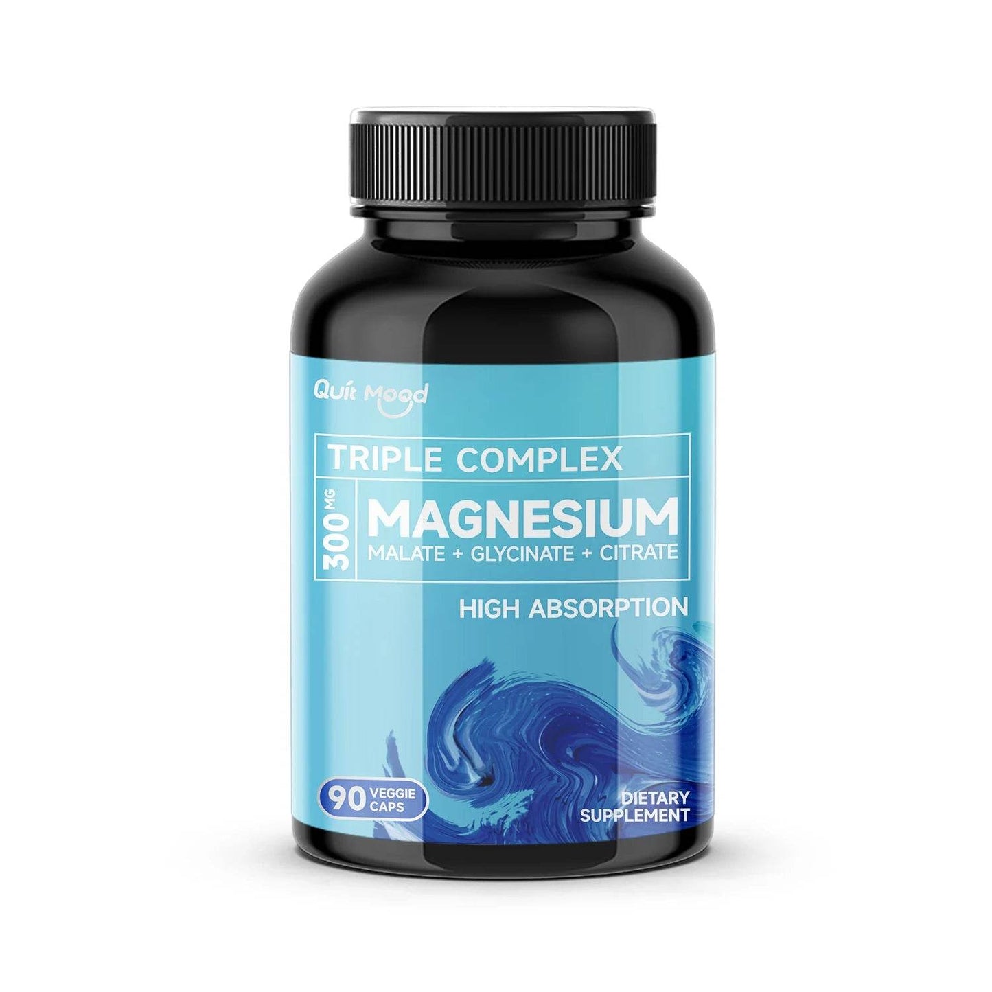 Quitmood Triple Magnesium Complex | 300mg of Magnesium Glycinate, Malate, & Citrate for Muscles, Nerves, & Energy | High Absorpt 1 bottle United States