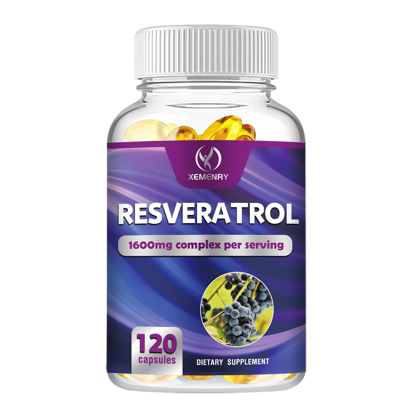 Resveratrol - Heart, Cardiovascular, Skin, Circulatory Health, Promotes Metabolism, Anti-aging, Antioxidant - 120 Capsules 120 Capsules United States