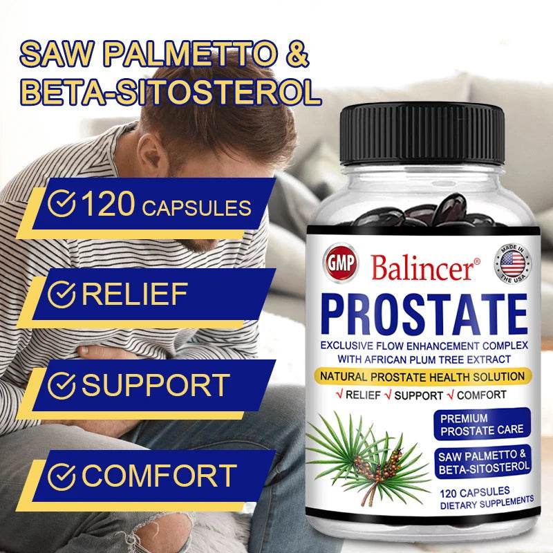 Balincer Saw Palmetto Sitosterol Capsules for Men's Prostate Health, Men's Health, Urinary Tract Health