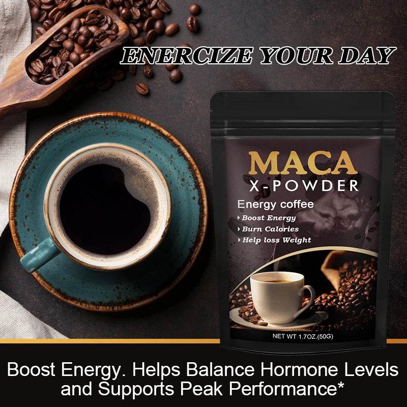 BEWORTHS 50G Maca Root Coffee Energy Supplement,Supports Athletic Performance and Motivation,Builds Muscle and Strengthens