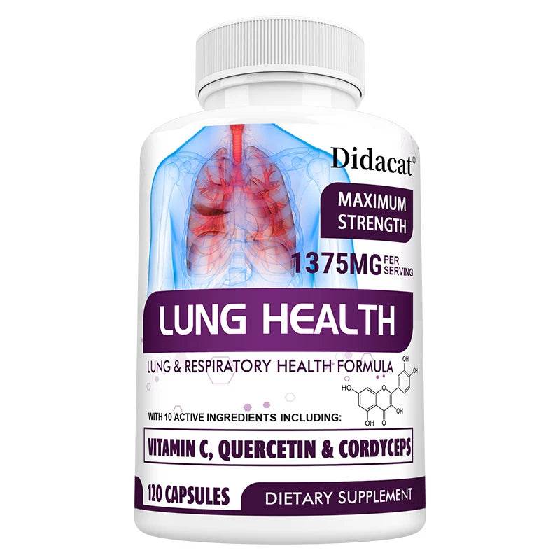 Lung Health Supplement, Detox, Cleanse, Lung Support, Respiratory Health with Vitamin C, Quercetin, Cordyceps United States 120count
