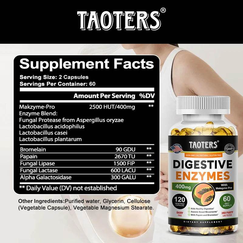 Digestive enzyme supplements for adults Digestive enzyme capsules Beneficial bacteria Immune system support and healthy digestio