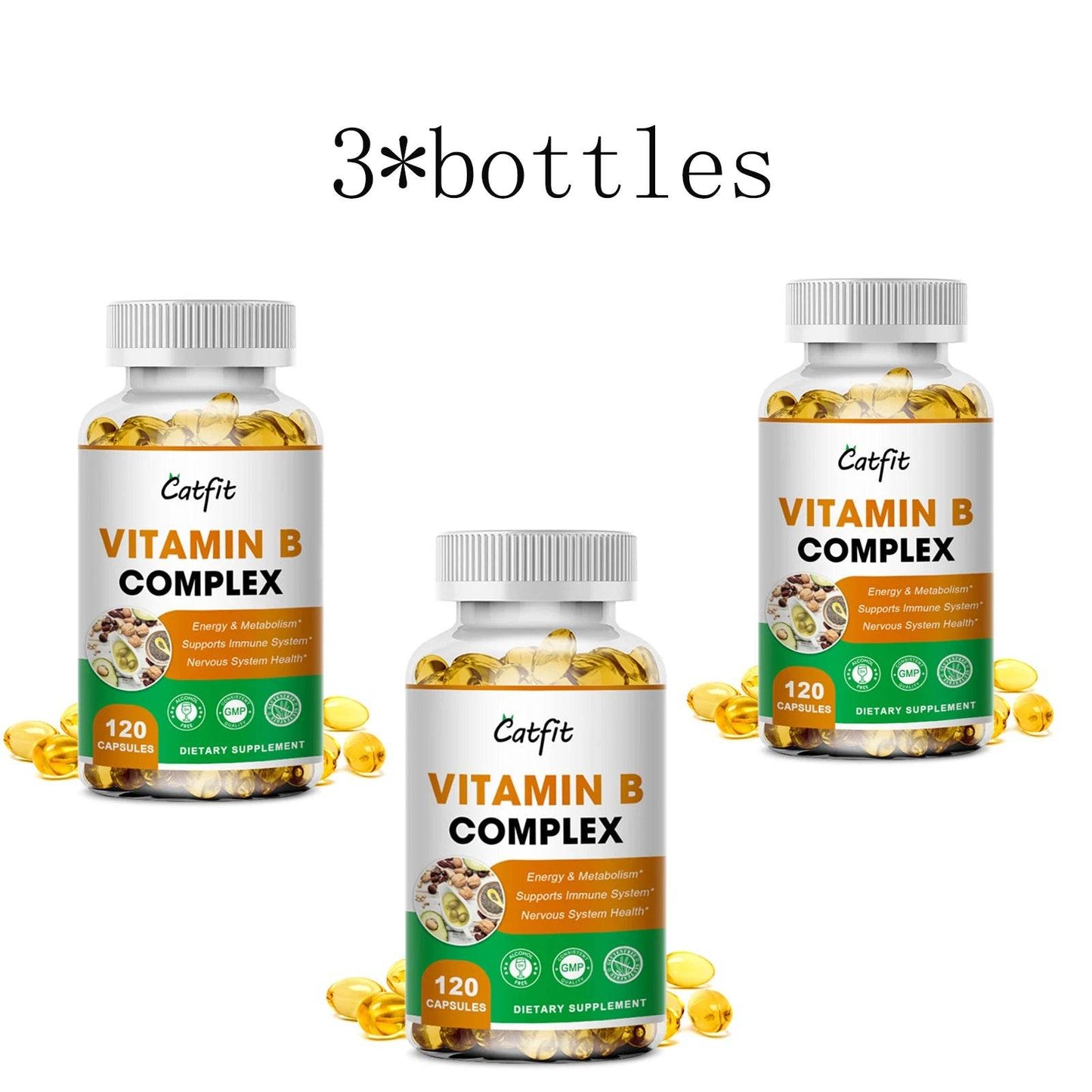 Vitamin B Complex Supplement, Supports Energy, Immune Health, Antioxidant Supplement 3 bottles United States
