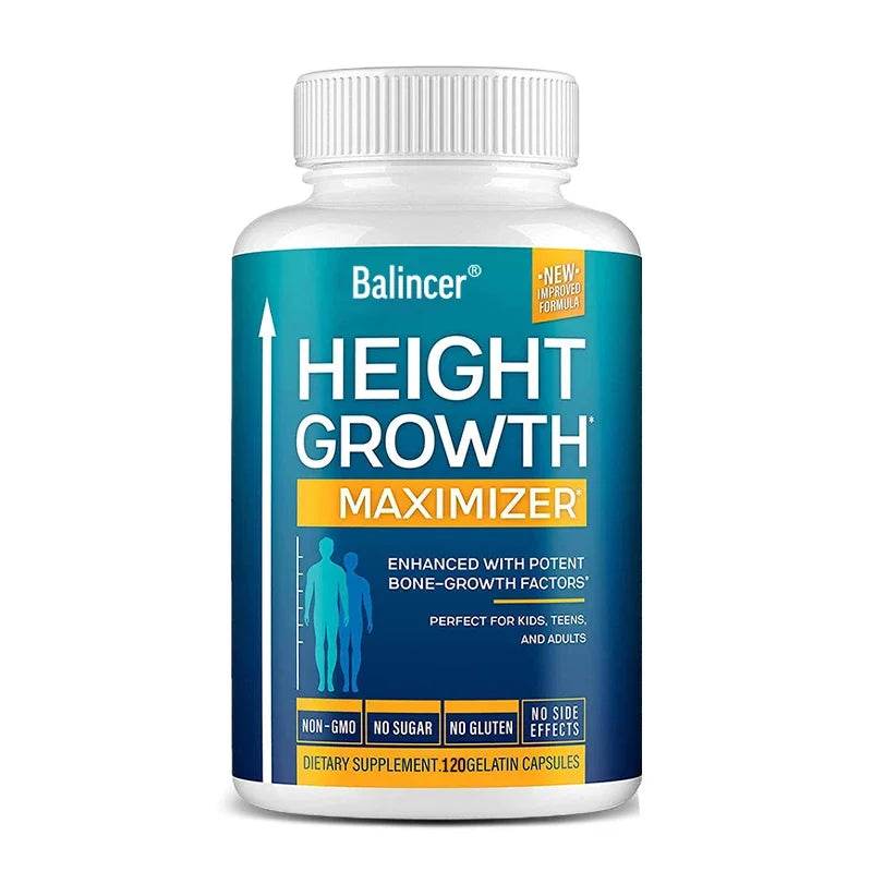 Height Growth Maximizer - Natural Peak Height - Bone Strength Growth Pills with Calcium - No Somatropin, 120 Capsules United States 120count