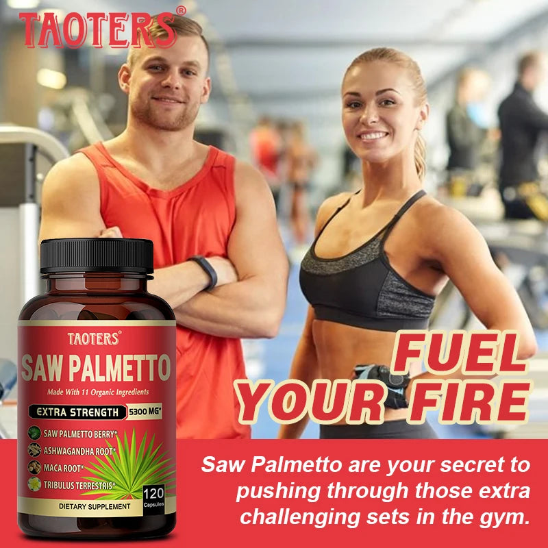 Saw Palmetto Berry PhytoSupplement - Combined with Turmeric, Tribulus, Maca, Green Tea and More - Prostate Support, 120 Capsules