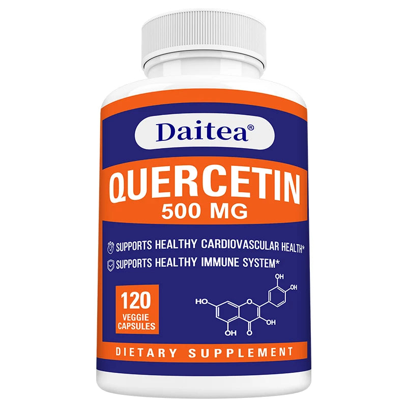 Quercetin 500mg Capsules -Supports Immune,Cardiovascular,Respiratory Health,Antioxidant Vegetarian Supplement for Men and Women 120coumt United States
