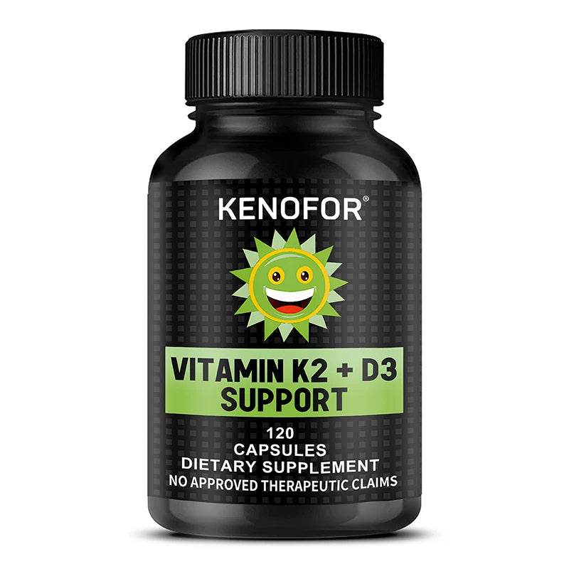 D3+K2 Supplement - 2-in-1 Natural Vitamins - Promotes Nutrient Absorption and Bone, Nervous System, and Cardiovascular Health United States 120 count