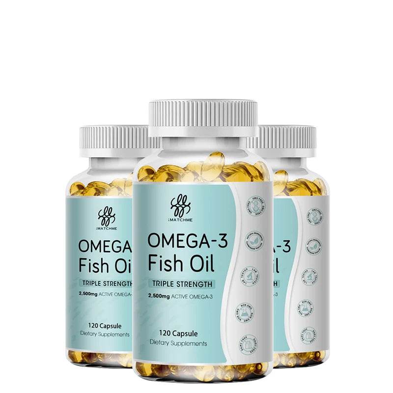 3600mg Triple Strength Omega 3 Fish Oil Supplement Rich EPA & DHA, Omega 3 Supplements for Heart, Brain & Immune Support 3 bottles 120pcs United States