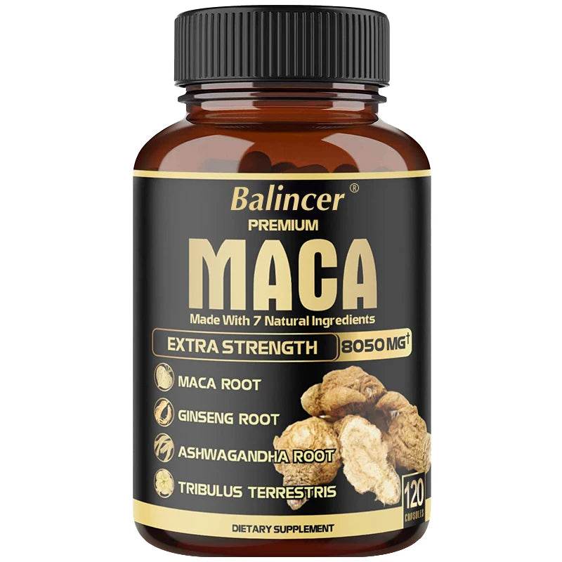 Maca Root Capsules - Natural Energy Supplement, Supports Athletic Performance and Motivation, Builds Muscle and Strengthens United States 120count
