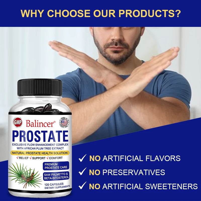 Balincer Saw Palmetto Sitosterol Capsules for Men's Prostate Health, Men's Health, Urinary Tract Health