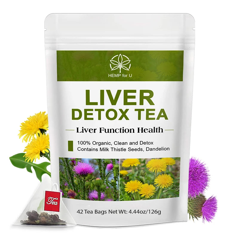 42 days Liver Cleanse Detox & Repair Herbal Tea - Silymarin Milk Thistle Supplements with Dandelion Root For Men & Women Liver Detox Tea United States