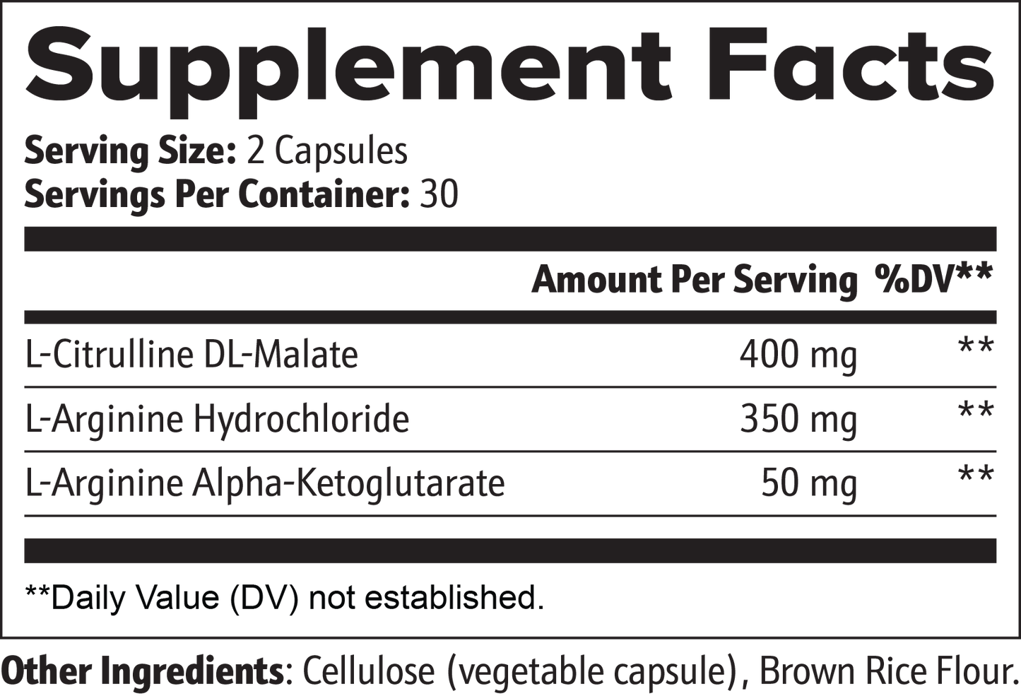 L-Citrulline et L-Arginine en stack 60 gélules pour l'entraînement