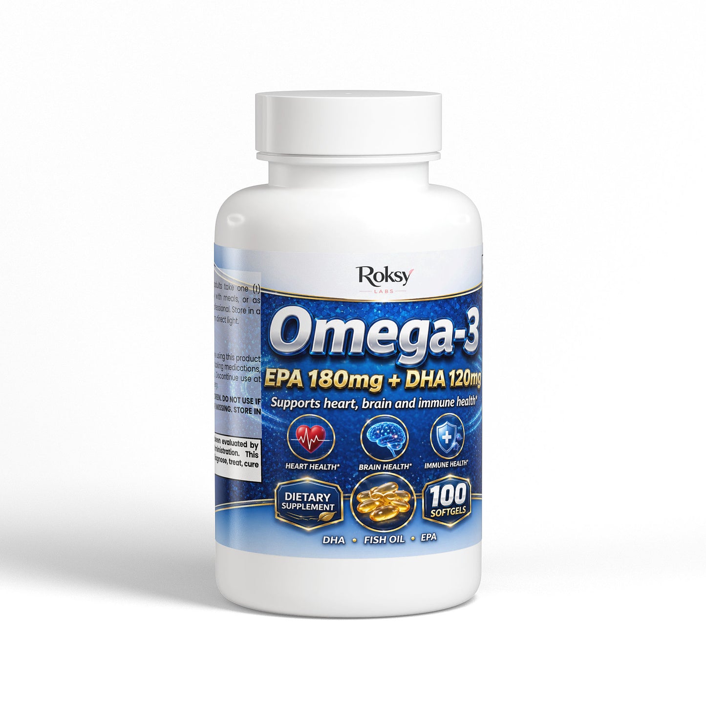 Omega-3 EPA 180mg + DHA 120mg - 100 Softgels