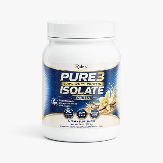 Pure3 100% Whey Protein Isolate (Vanilla) 2 lb