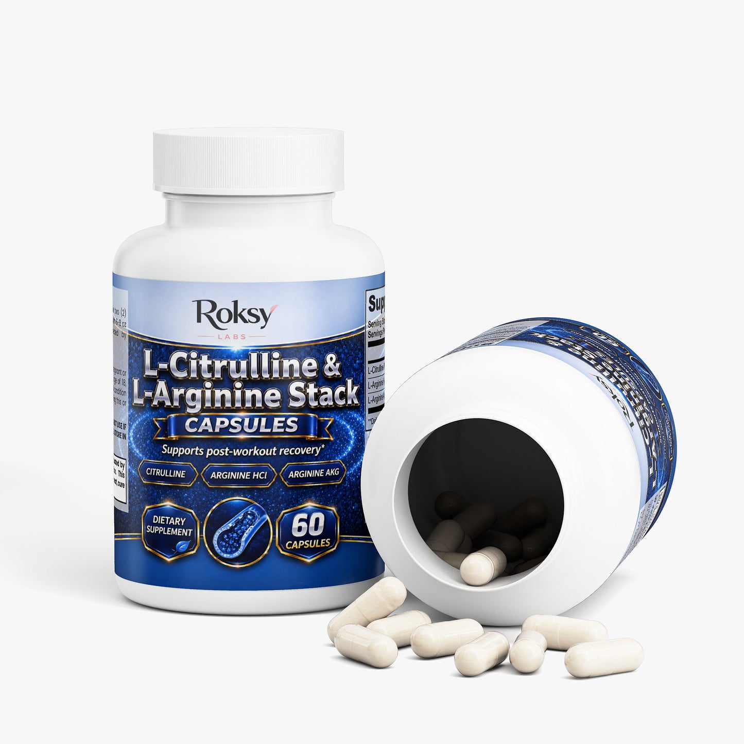 L-Citrulline et L-Arginine en stack 60 gélules pour l'entraînement