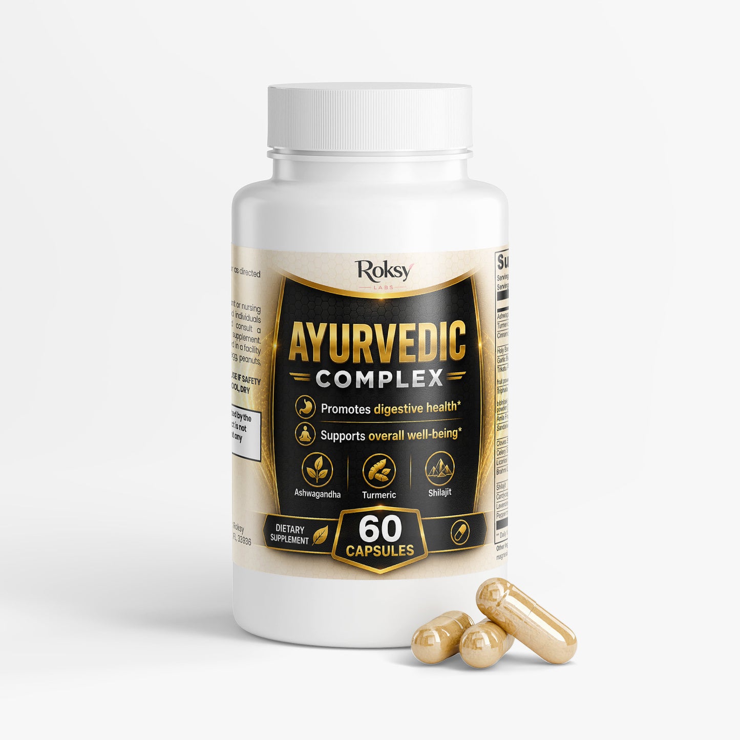 Ayurvedic Complex 60 caps Ashwagandha, Turmeric, Magnesium Stearate