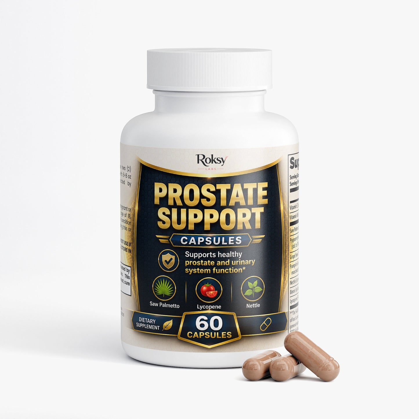 Prostate Support 60 Caps Saw Palmetto Nettle Pumpkin Seed Lycopene