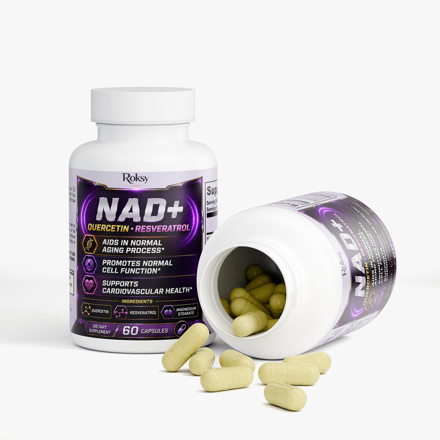 NAD+ Anti-Aging with Quercetin, Resveratrol, Magnesium Stearate 60 caps