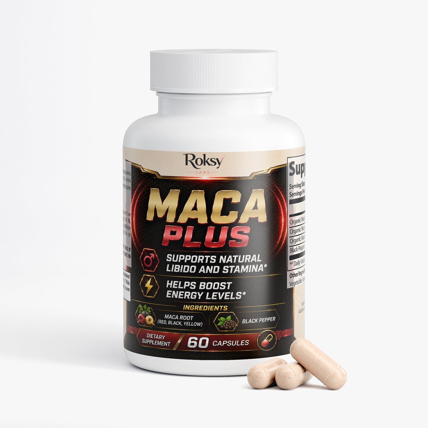 Maca Plus 60 Caps - Libido, Fertility, Stamina, Energy Boost