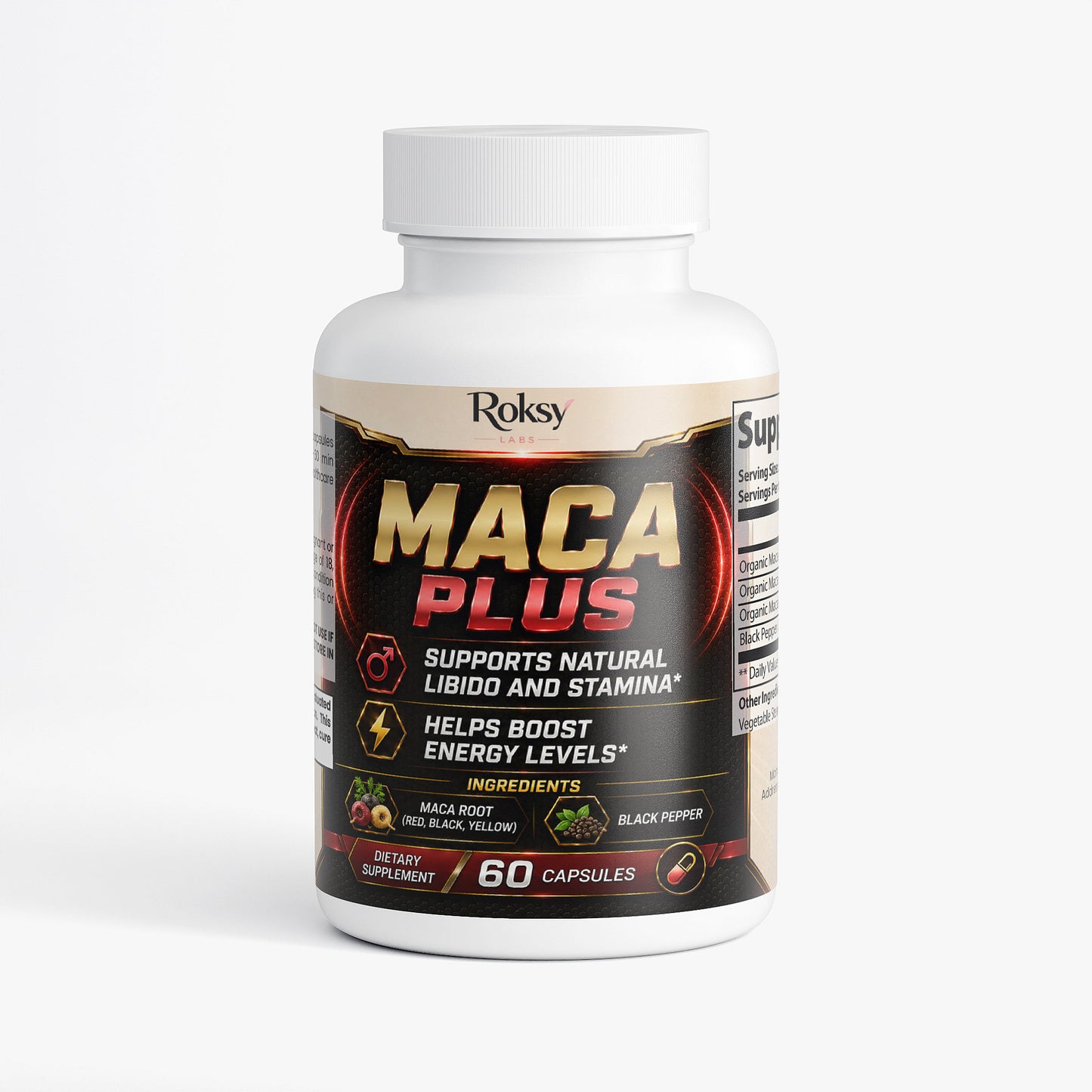 Maca Plus 60 Caps - Libido, Fertility, Stamina, Energy Boost