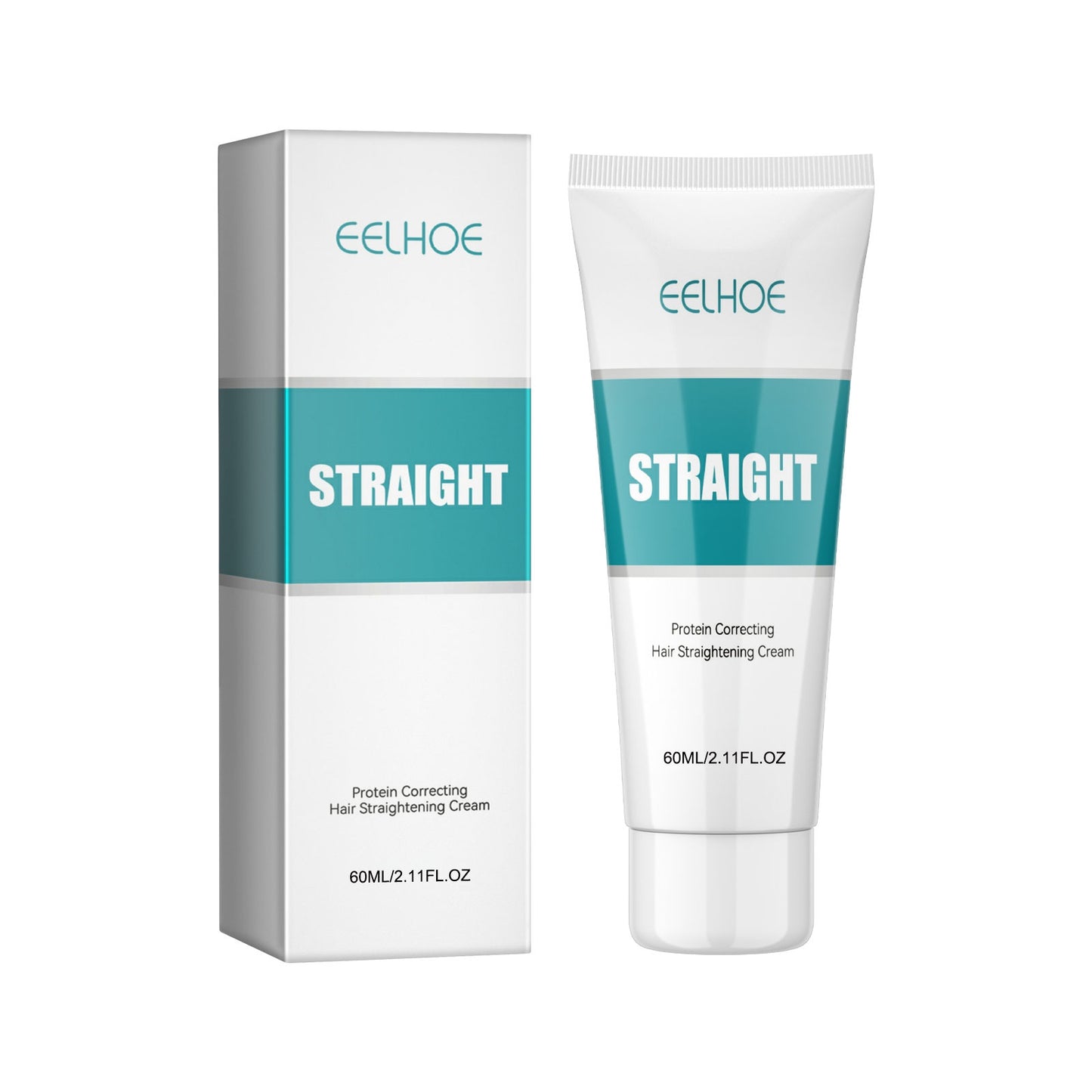 EELHOE Protein Corrective Straightening Cream Smoothes Frizz Repairs Split Ends Damaged Hair Straightening Leave-In Conditioner