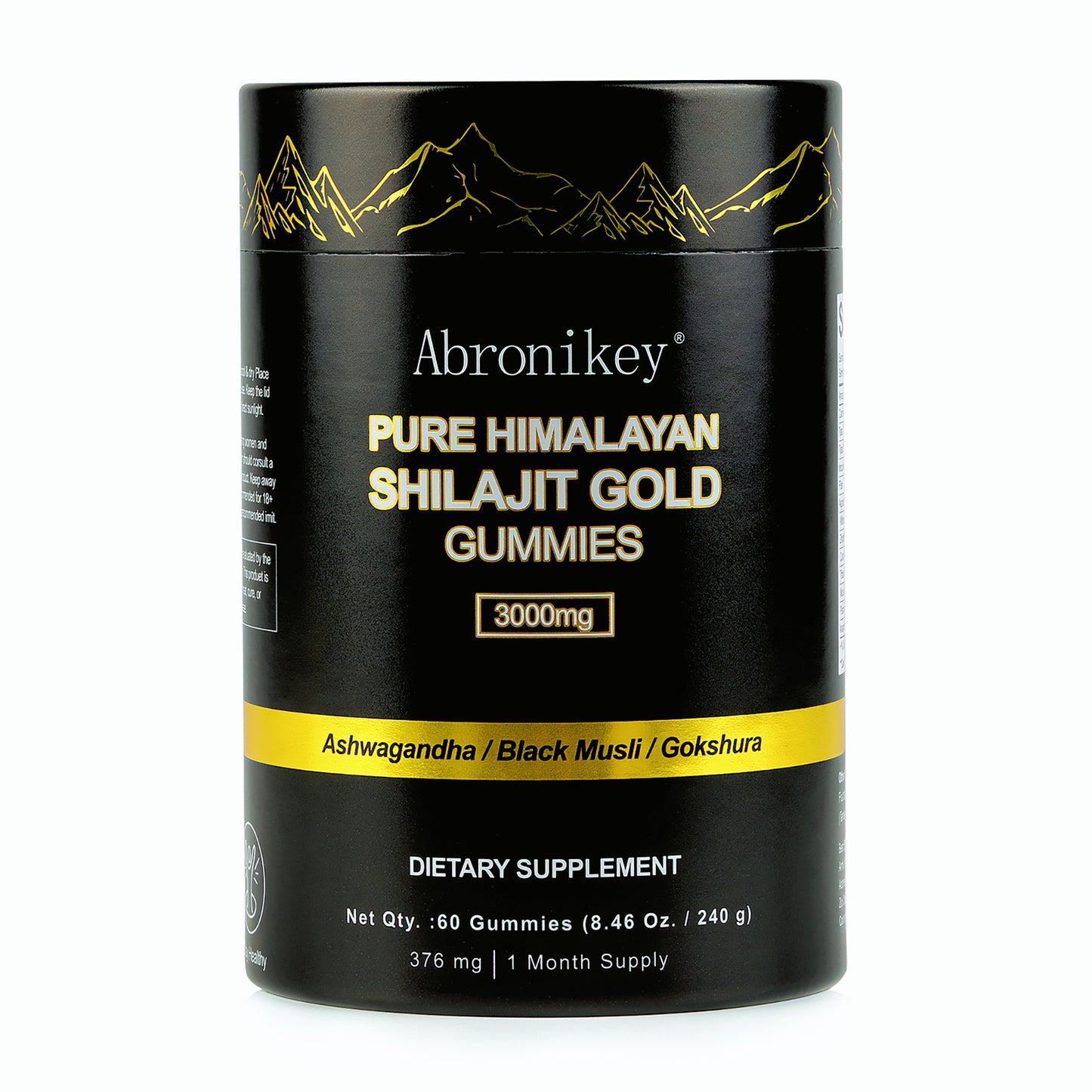 Pure Himalayan Shilajit Gummies Gold  Lab Tested No Added Sugar Ashwagandha, Gokshura Fulvic Acid  85 Trace Minerals I For Men, Women I Non-GMO I 99 Natural & Organic I 60 Gummy