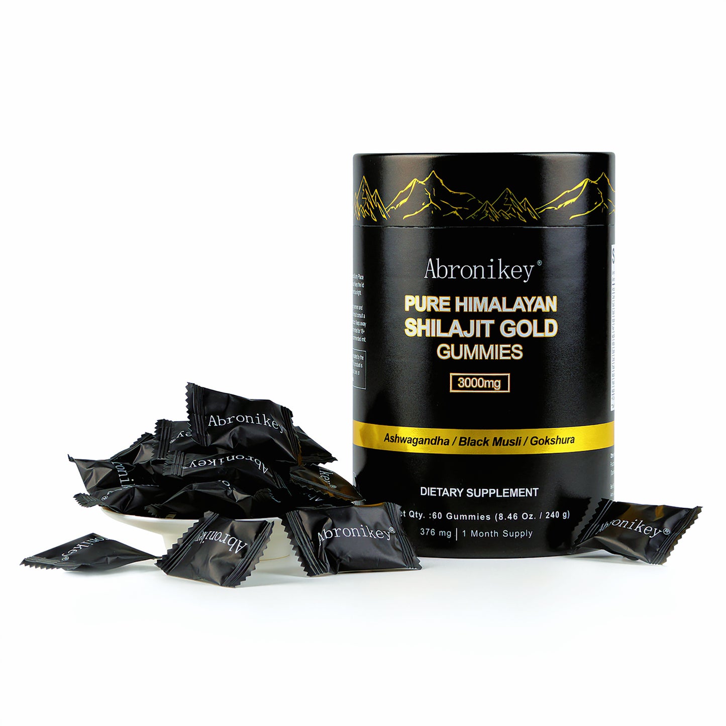 Pure Himalayan Shilajit Gummies Gold  Lab Tested No Added Sugar Ashwagandha, Gokshura Fulvic Acid  85 Trace Minerals I For Men, Women I Non-GMO I 99 Natural & Organic I 60 Gummy