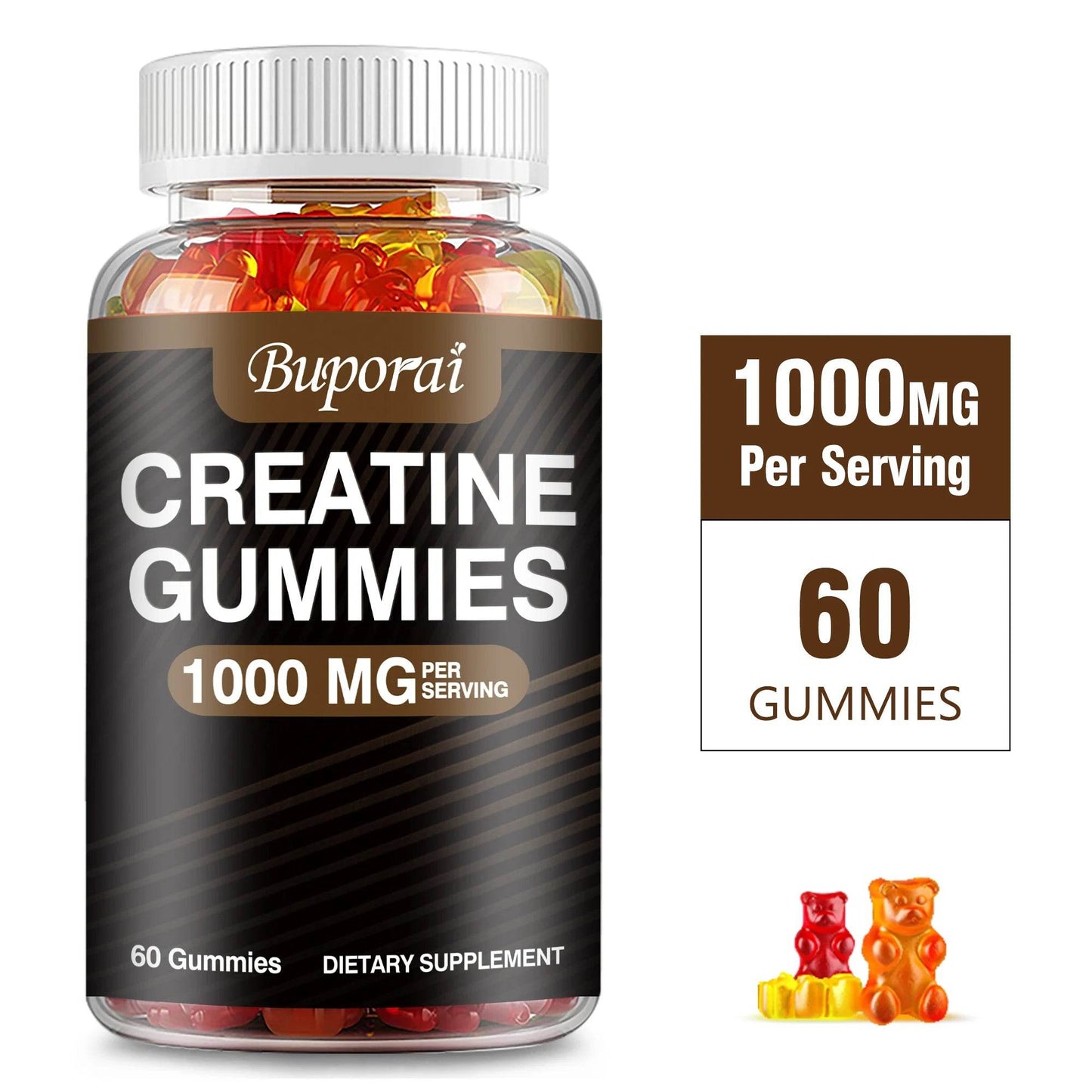 Creatine Monohydrate - Boost Energy, Build Muscle Mass, and Improve Athletic Performance - 60 Gummies