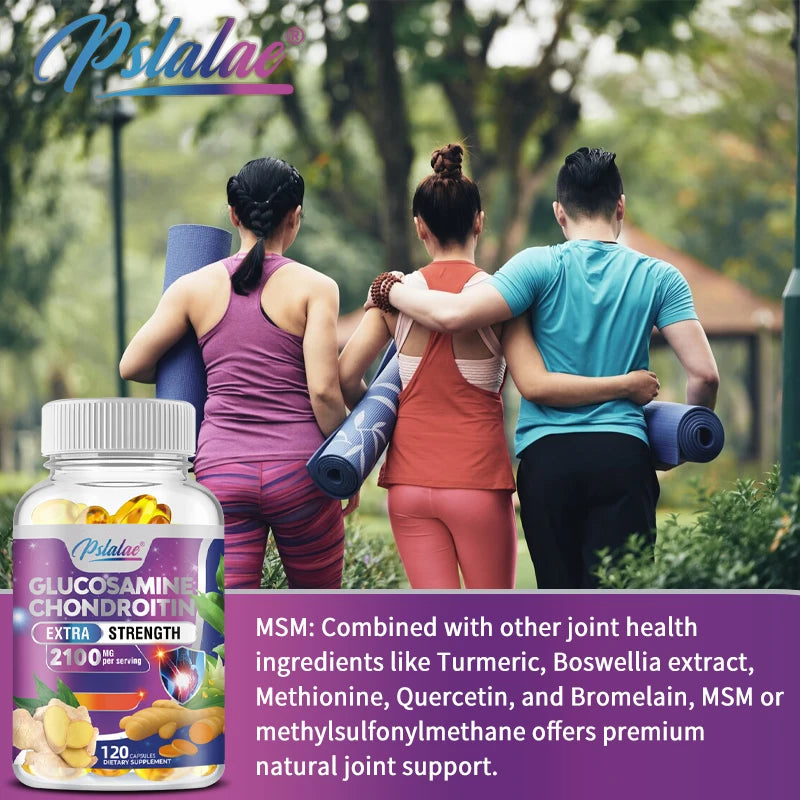 Glucosamine Chondroitin Joint Health Supplement with Turmeric Boswellia Quercetin 120 Capsules Support Mobility And Wellness