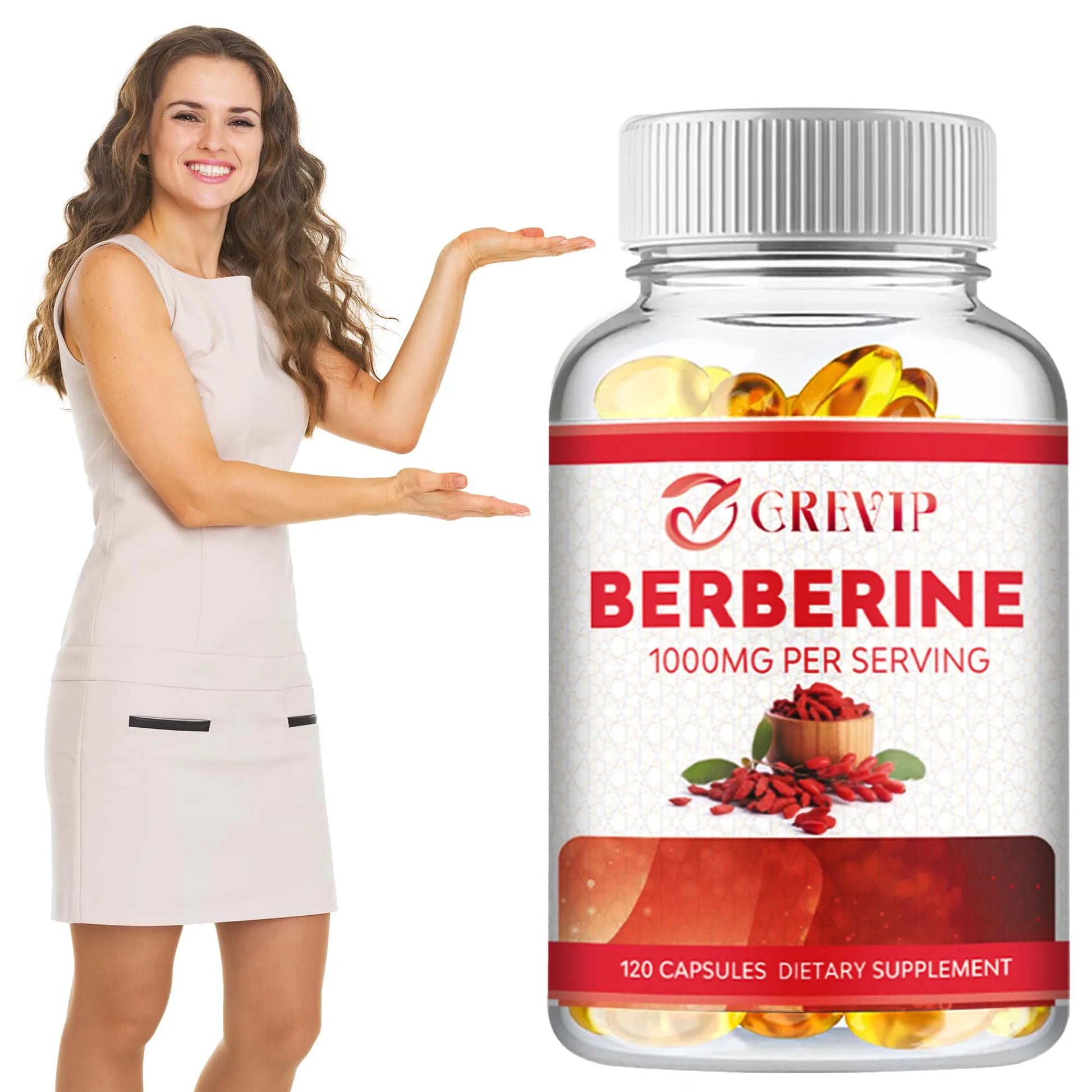 Berberine Extract Supplement - Immune System Support, Healthy Gastrointestinal Tract, Heart Health - 120 Capsules