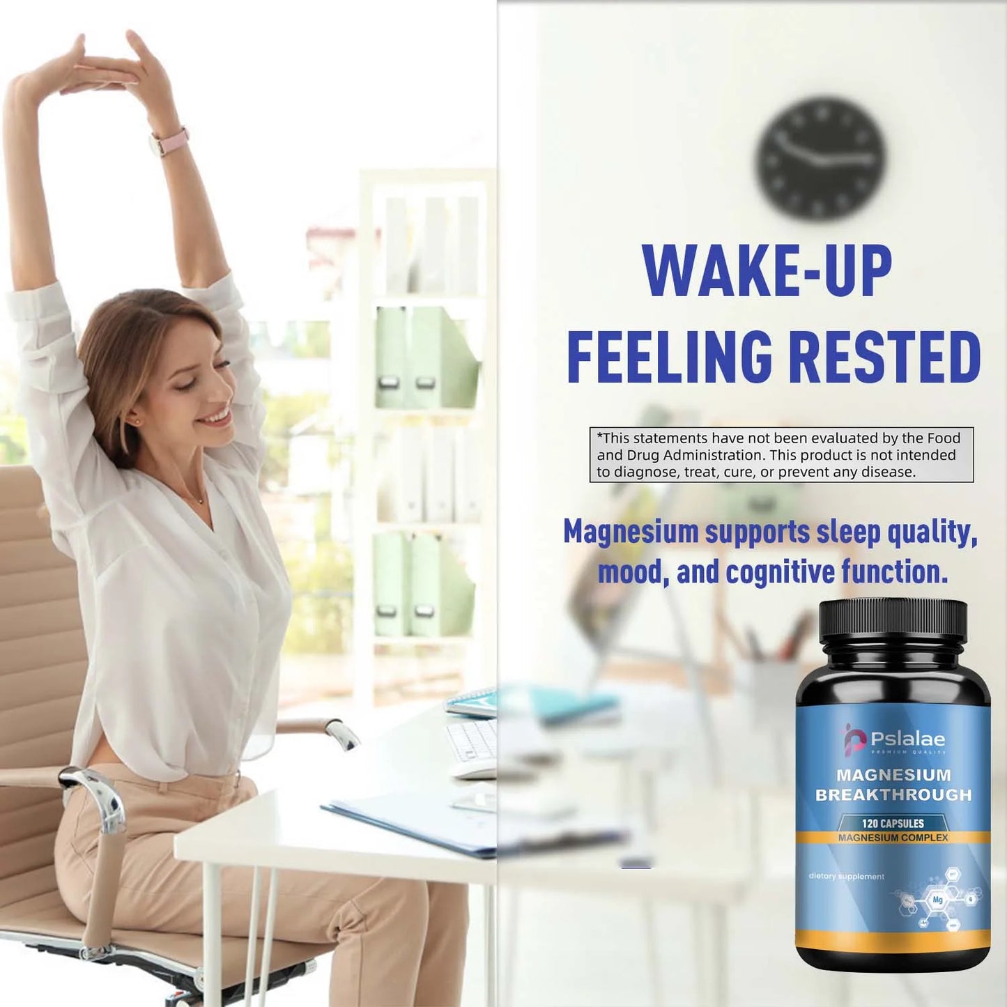 Magnesium Complexes Health Care Vitamins & Supplements 120 Capsules for Nerve Muscle Energy Support And Improved Sleep Quality