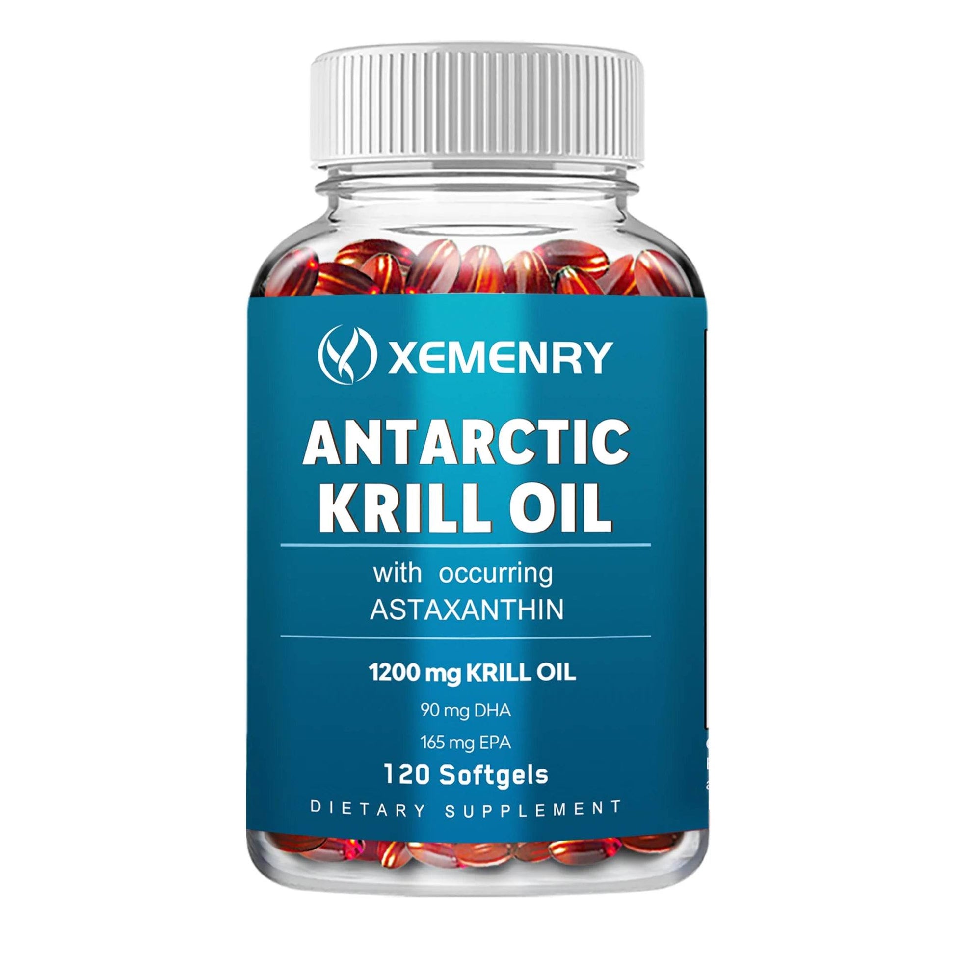Antarctic Krill Oil Supplement - EPA, DHA, Astaxanthin Phospholipids, Heart, Brain, Joint Eye Health - 120 Capsules 120 Capsules United States
