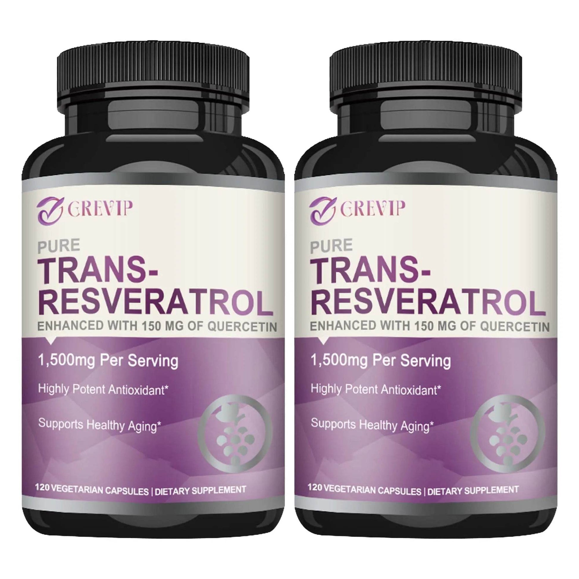 Trans-Resveratrol Supplement - Promotes Joint and Heart Health, Fights Aging, Brain Support - 120 Capsules Two-More favorable United States