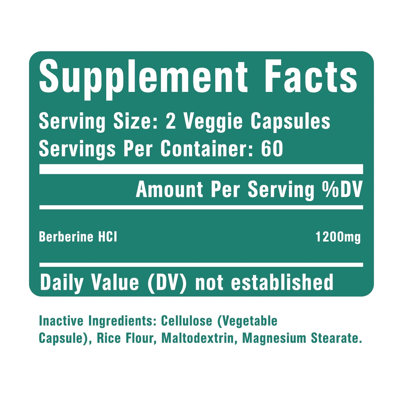 Berberine Supplement 1200mg - Gut Health, and Enhance Immunity, Helps with Glucose Levels - 120 Capsules