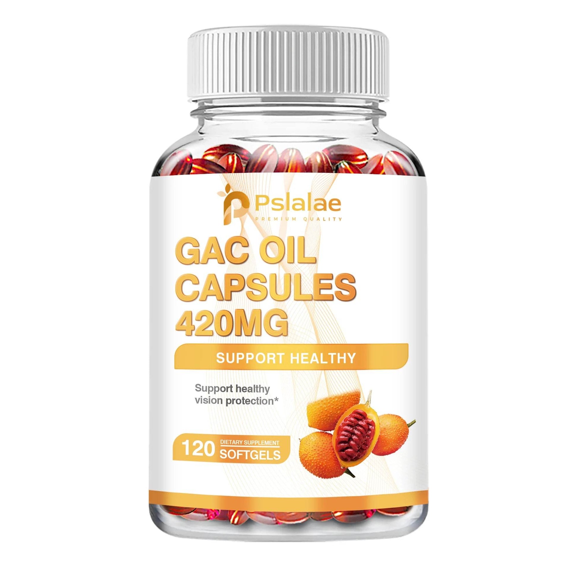 Gac Oil 420mg - Vision Protection, Gastrointestinal Support, Cholesterol Reduction - 120 Capsules One-Trial stage United States