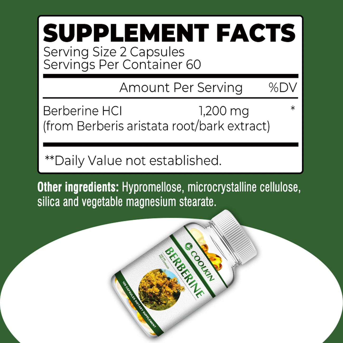 Premium Berberine Supplement - Supports Immune System, Cardiovascular Heart & Gastrointestinal Wellness - 120 Capsules