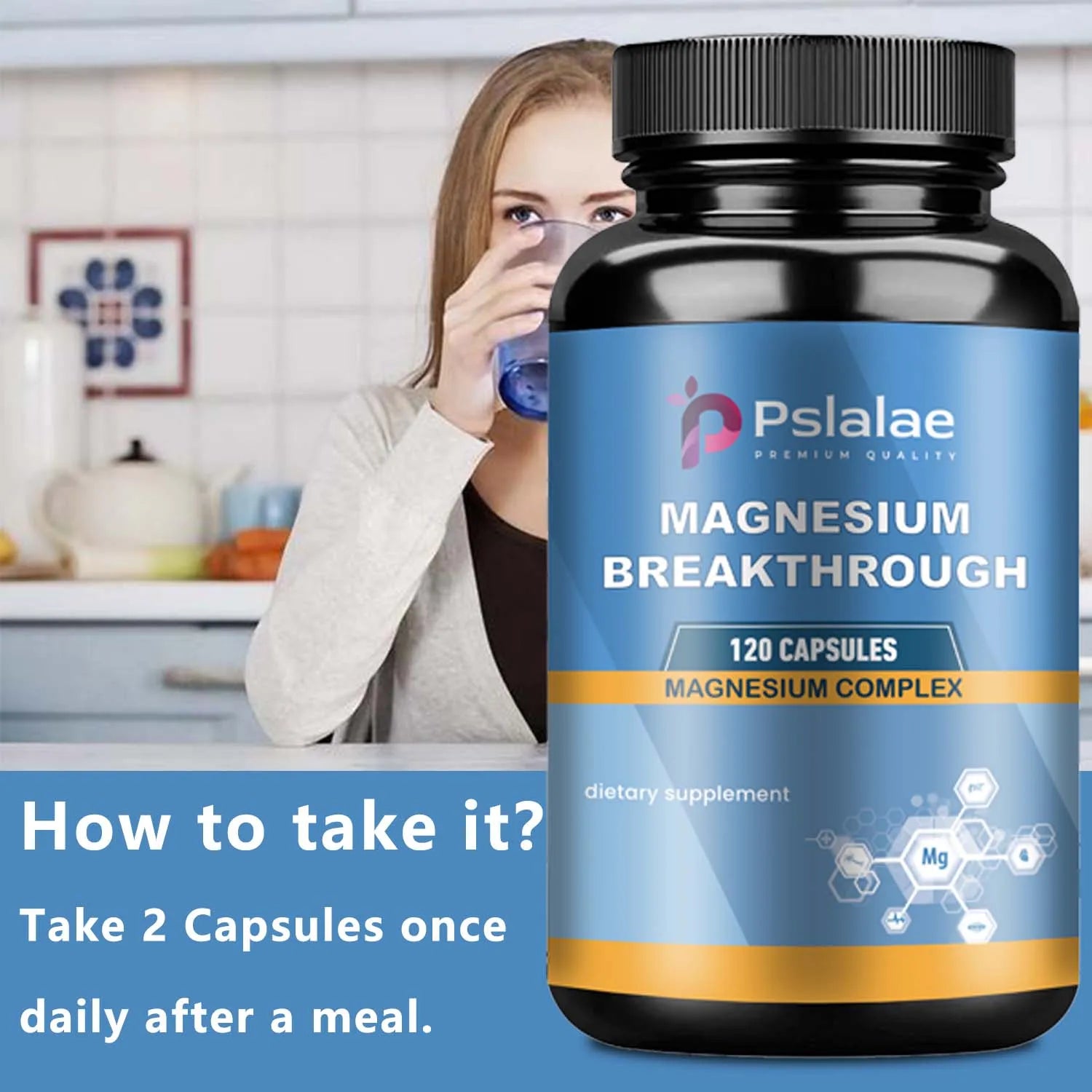 Magnesium Complexes Health Care Vitamins & Supplements 120 Capsules for Nerve Muscle Energy Support And Improved Sleep Quality
