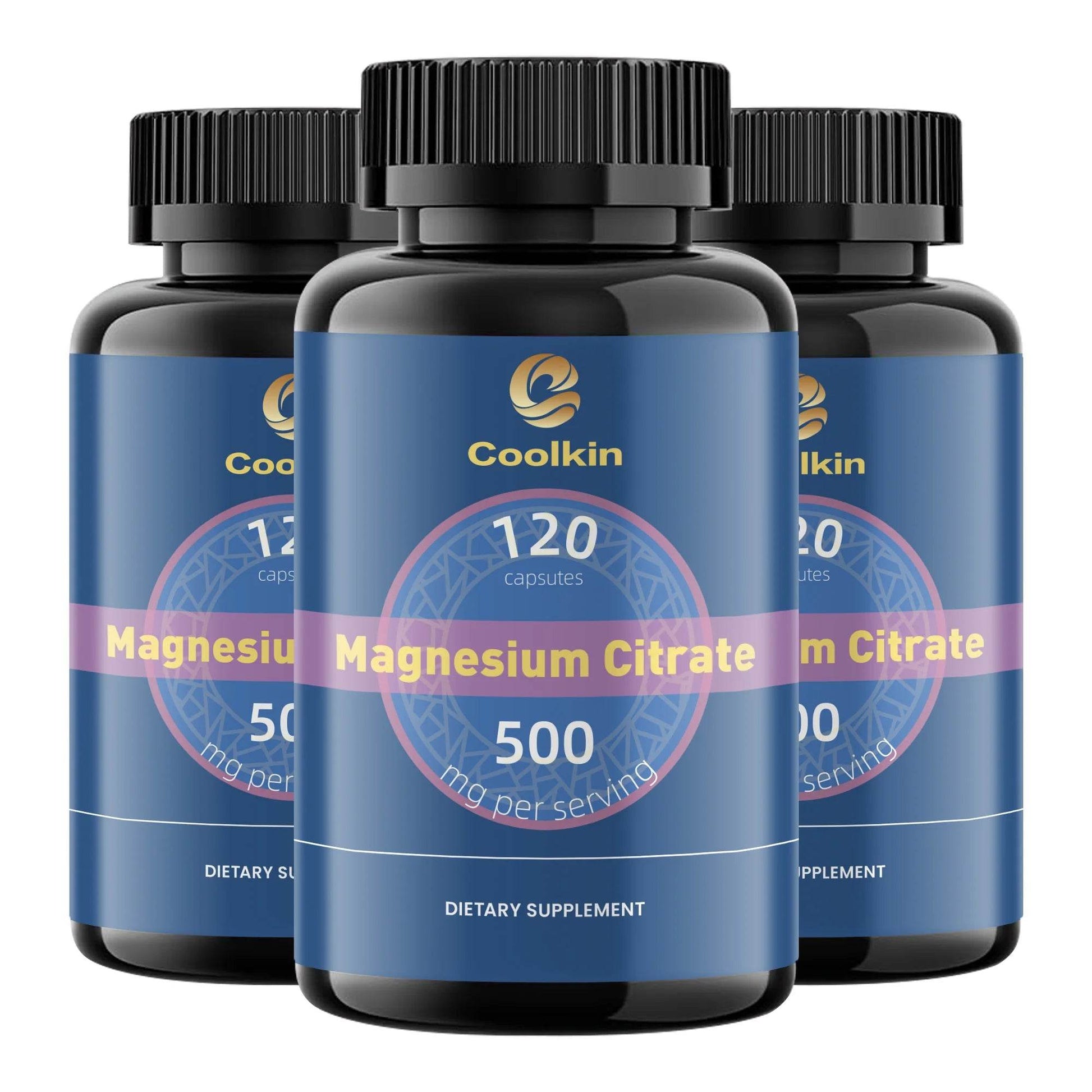 Magnesium Citrate Capsules - Muscle, Bone, Heart, Nervous System Support, Improve Sleep - 120 Capsules Three - Best choice United States