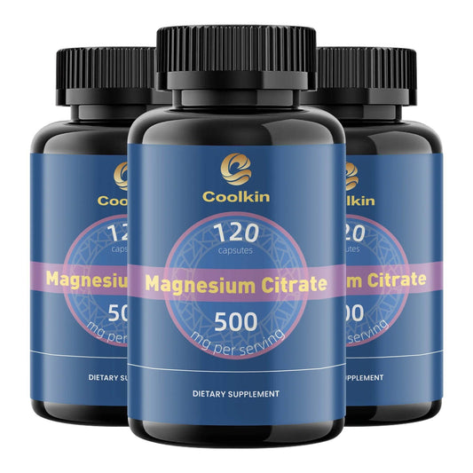 Magnesium Citrate Capsules - Muscle, Bone, Heart, Nervous System Support, Improve Sleep - 120 Capsules Three - Best choice United States