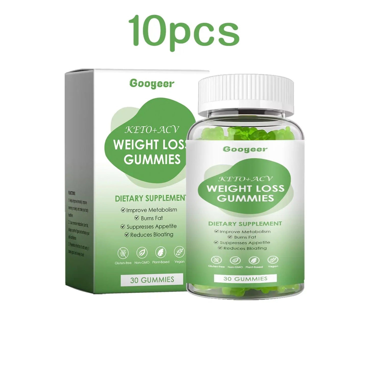Googeer 30pcs Slimming Body Gummies Fat Burner Energy Support Dietary Supplement Fruit Flavor Anti Cellulite Weight Loss Gummies buy 4 free 6 United States