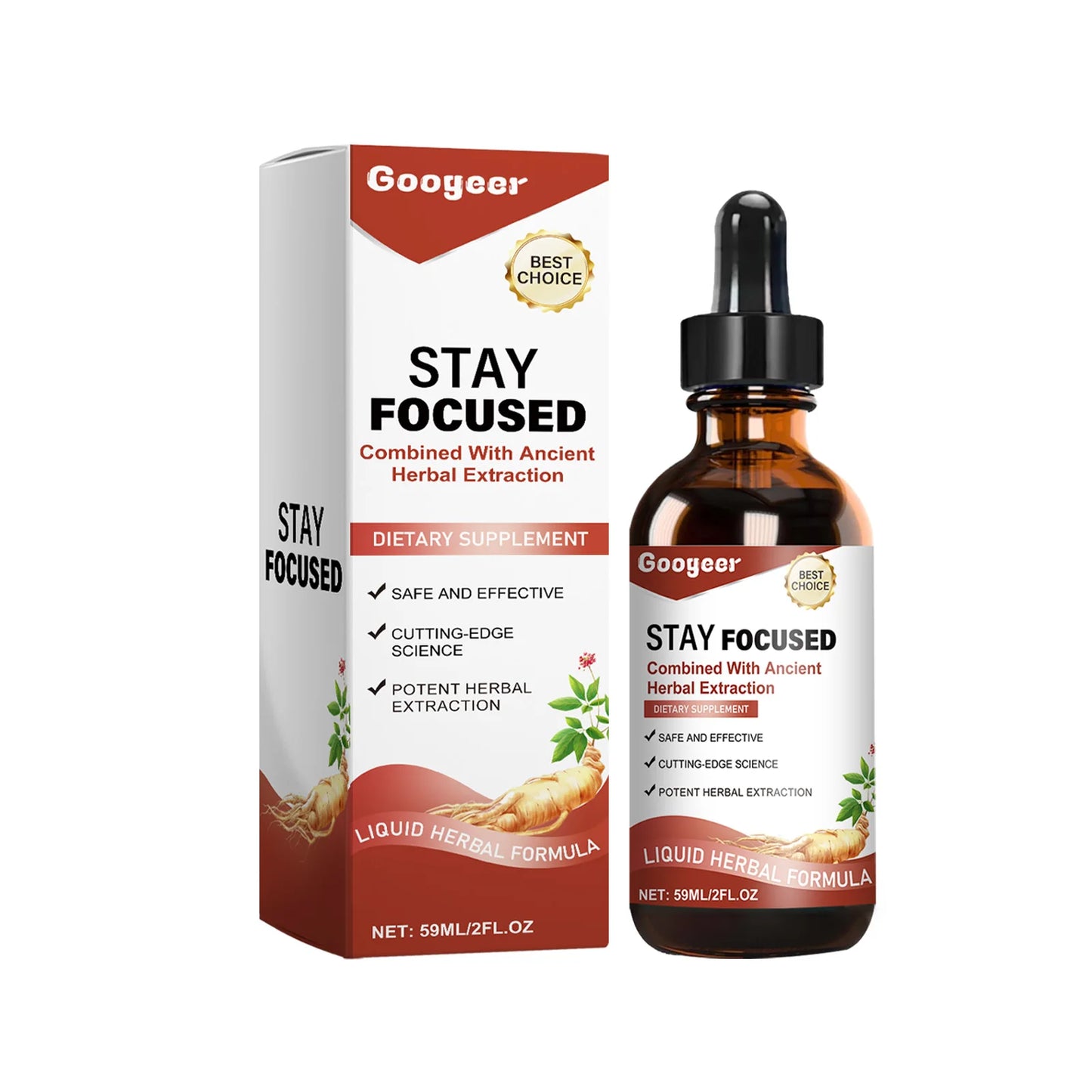 Googeer 59ml Ginseng Extract Drops Dietary Supplement Enhance Energy Immune Relieve Fatigue Herbal Health Entrance Drops 59ml boxed United States