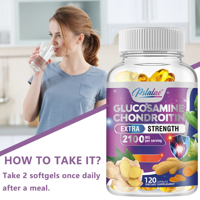 Glucosamine Chondroitin Joint Health Supplement with Turmeric Boswellia Quercetin 120 Capsules Support Mobility And Wellness