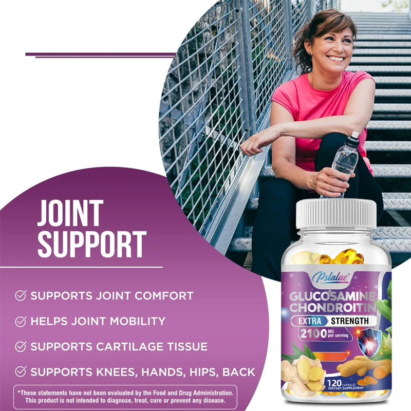 Glucosamine Chondroitin Joint Health Supplement with Turmeric Boswellia Quercetin 120 Capsules Support Mobility And Wellness