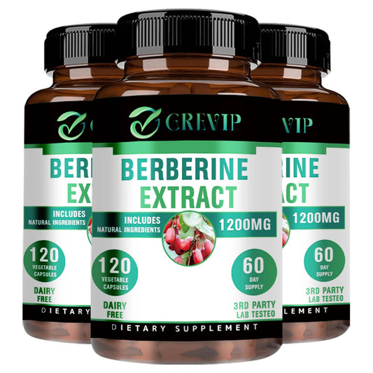 Berberine Supplement 1200mg - Gut Health, and Enhance Immunity, Helps with Glucose Levels - 120 Capsules Three-Best choice United States