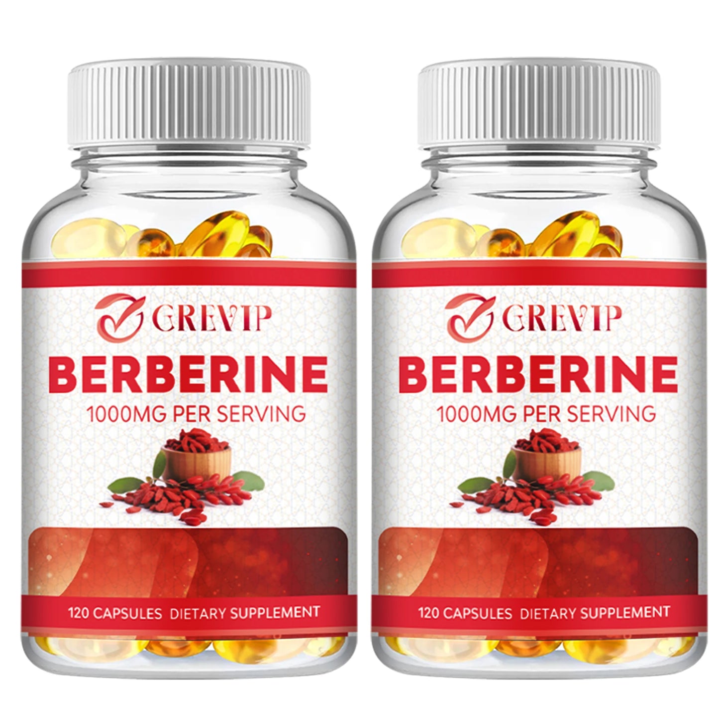 Berberine Extract Supplement - Immune System Support, Healthy Gastrointestinal Tract, Heart Health - 120 Capsules Two - More favorable United States
