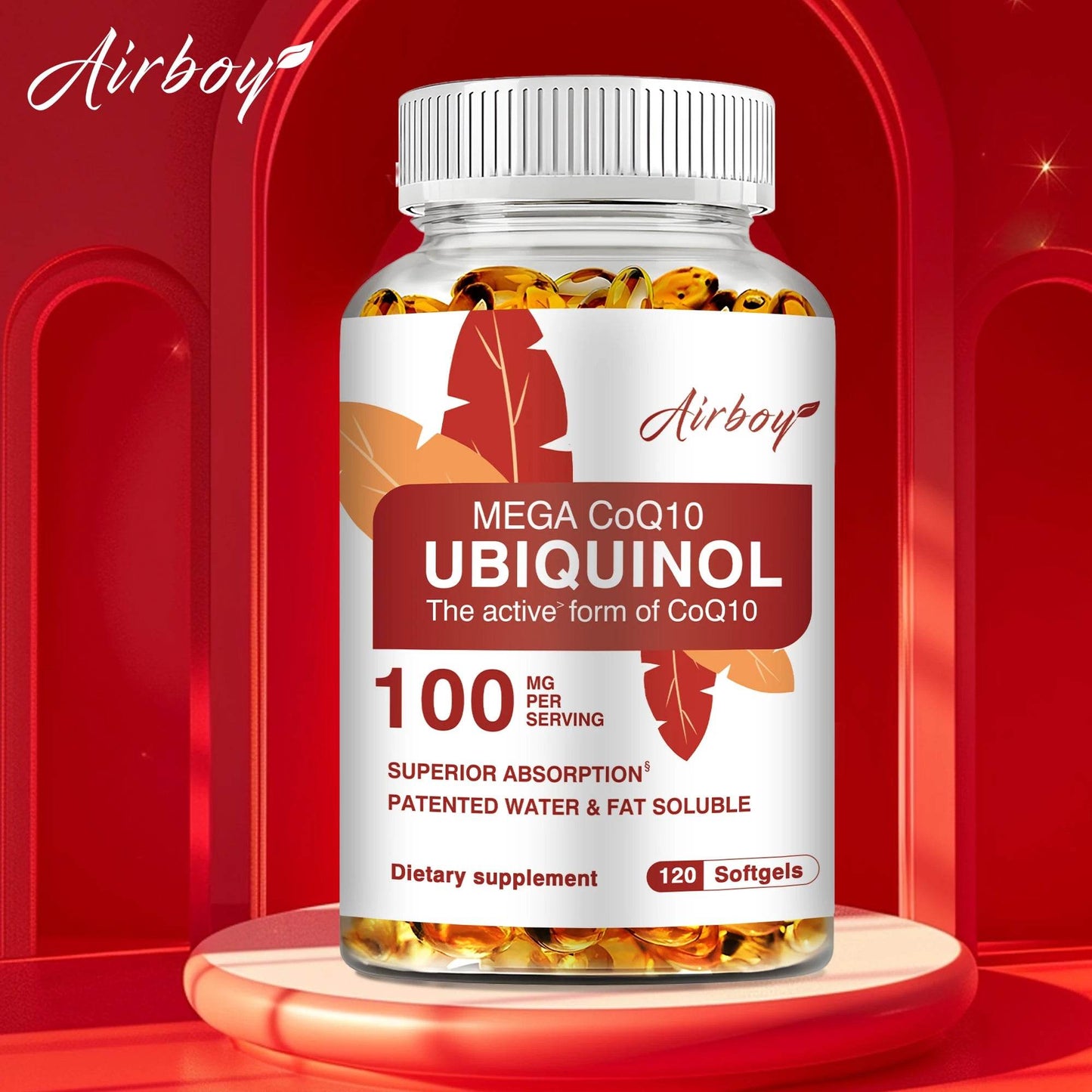 Ubiquinol CoQ10 100mg - Antioxidant, Support Brain, Heart & Cardiovascular Health, Balance Blood Pressure - 120 Capsules