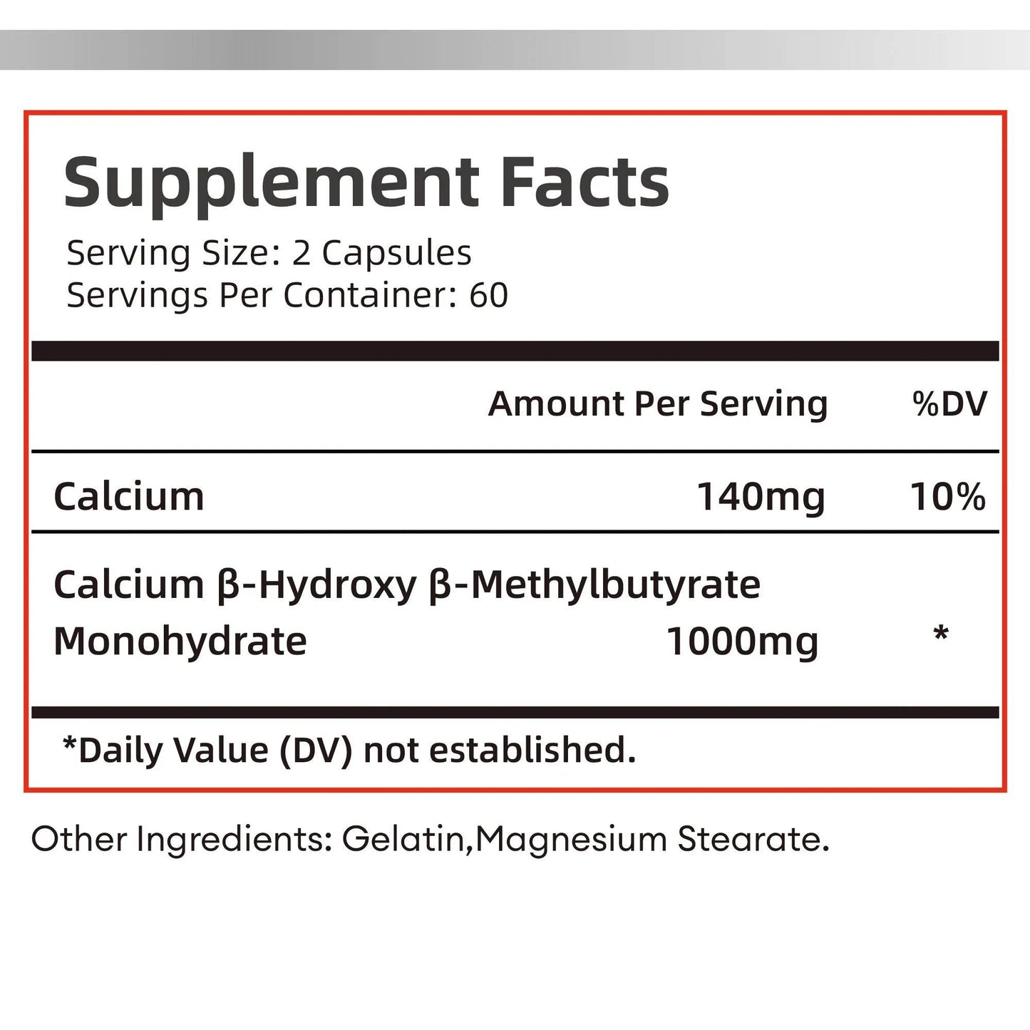 HMB Supplements - Replenish Energy and Improve Endurance, Promote Muscle Growth & Recovery Relieve Muscle Loss - 120 Capsules