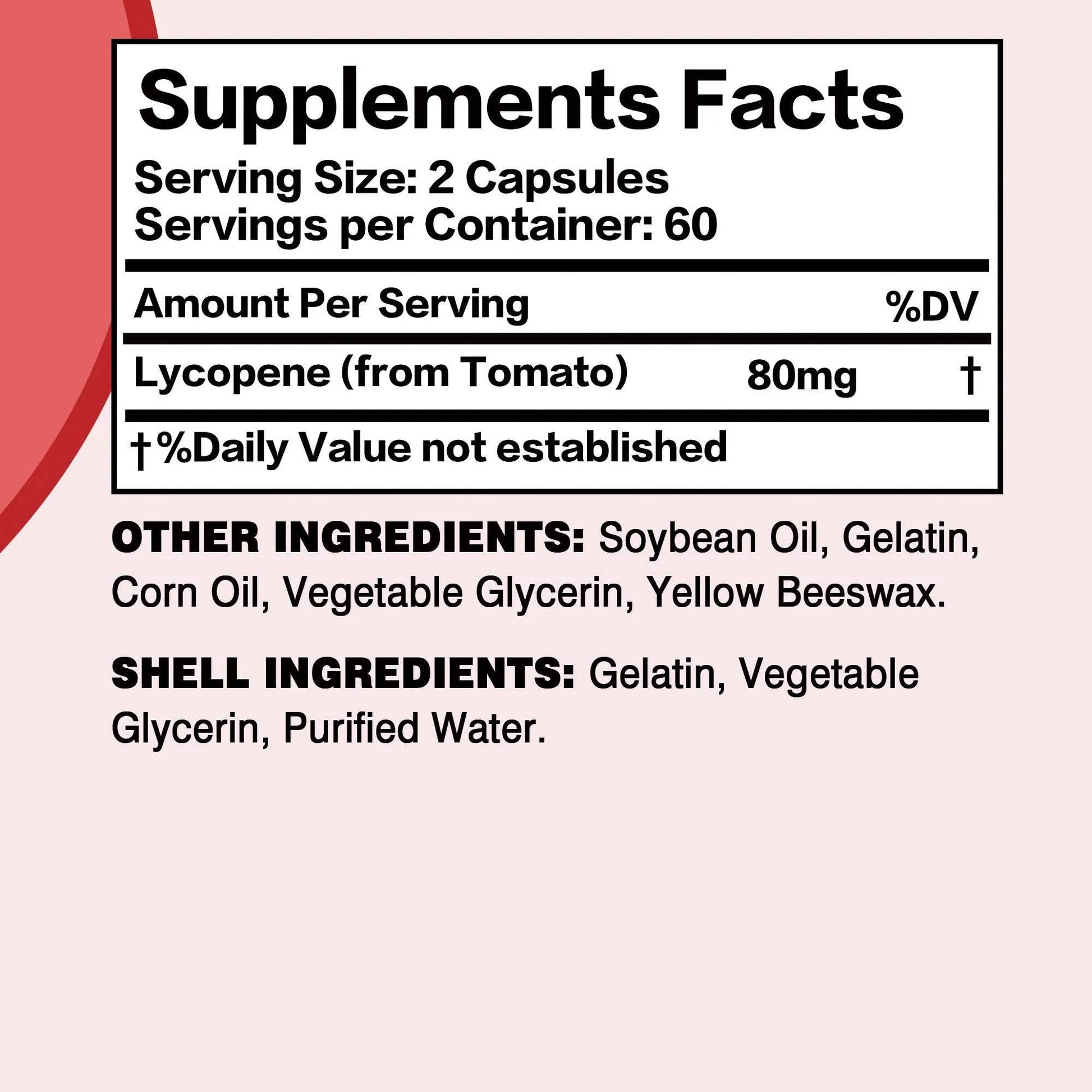 Lycopene - Antioxidant, Promotes Prostate, Heart, Vision Health, Immune Support - 120 Capsules